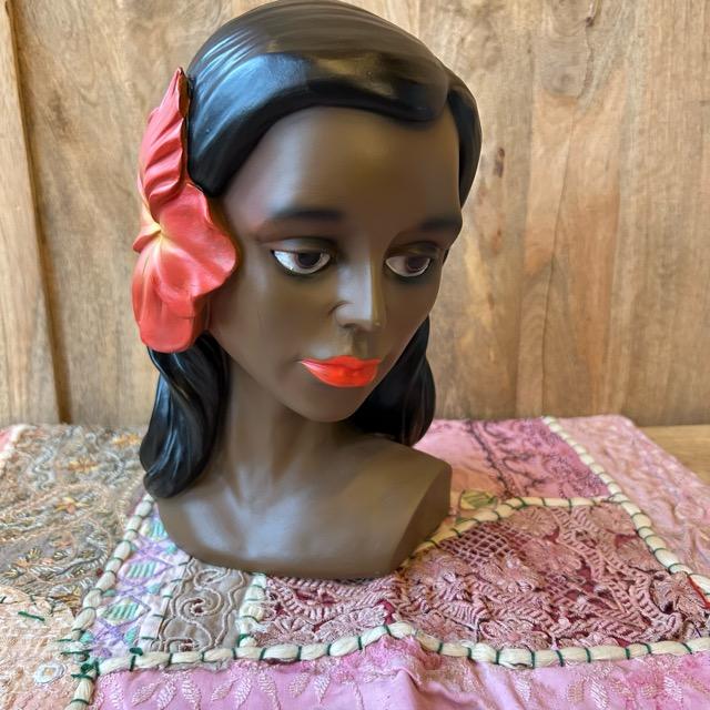 ハワイアンフラガール貯金箱 フラヘッド ハワイ ハイビスカス