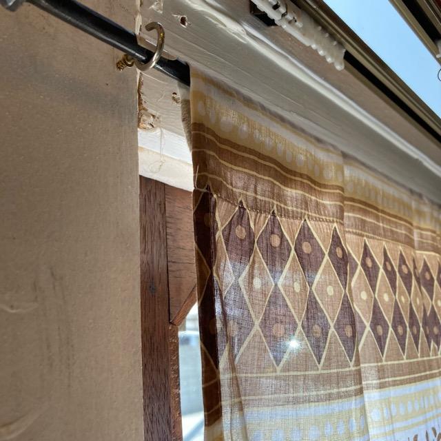 インド ミントティーレースカーテン 105×178cm ホワイト シアー