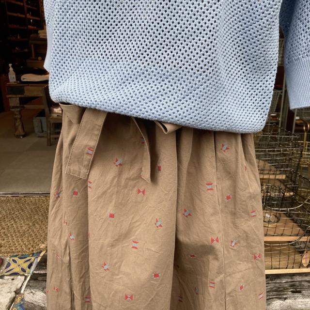homspun(ホームスパン) カットジャガードバックギャザースカート