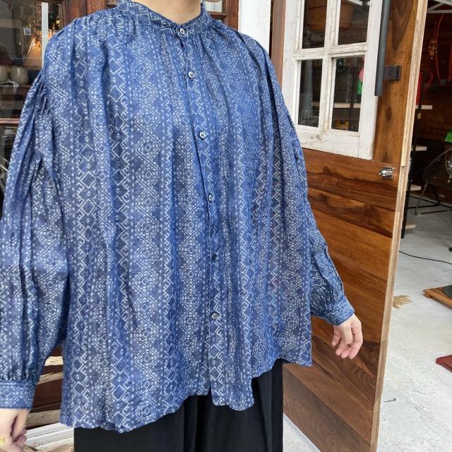 ichi antiquite's インディゴシャツインディゴハウンドトゥース新品着丈袖丈肩幅バスト