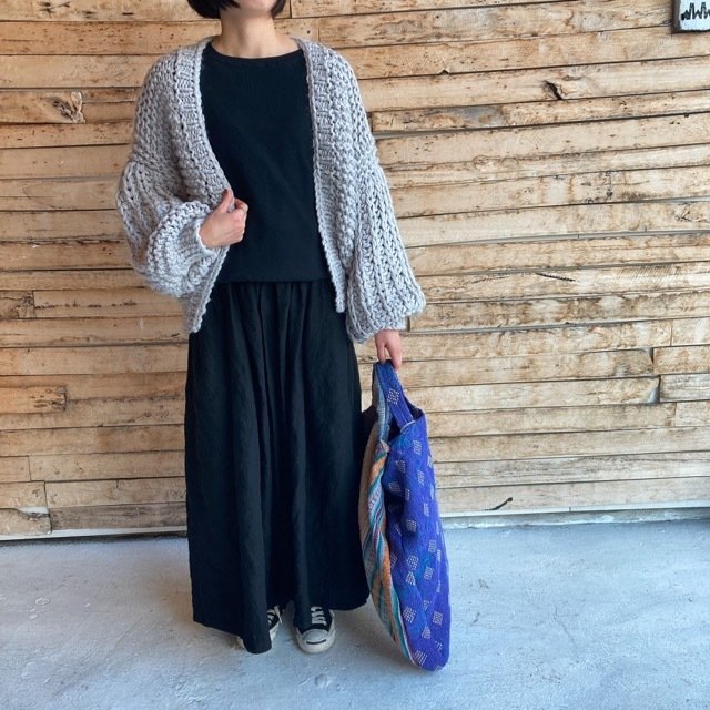 TOPANGA Lady's　ハンドメイドルーズニットカーディガン　グレー TOPANGA Lady's ハンドメイドルーズニットカーディガン グレー