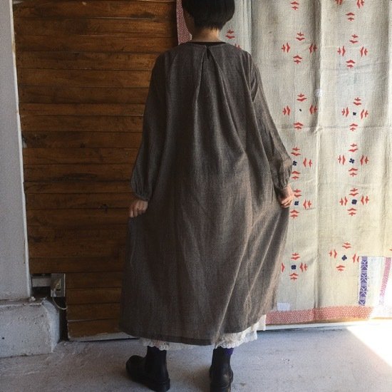 ICHI（イチ） ウールガーゼチドリワンピース グレー – BON ETO