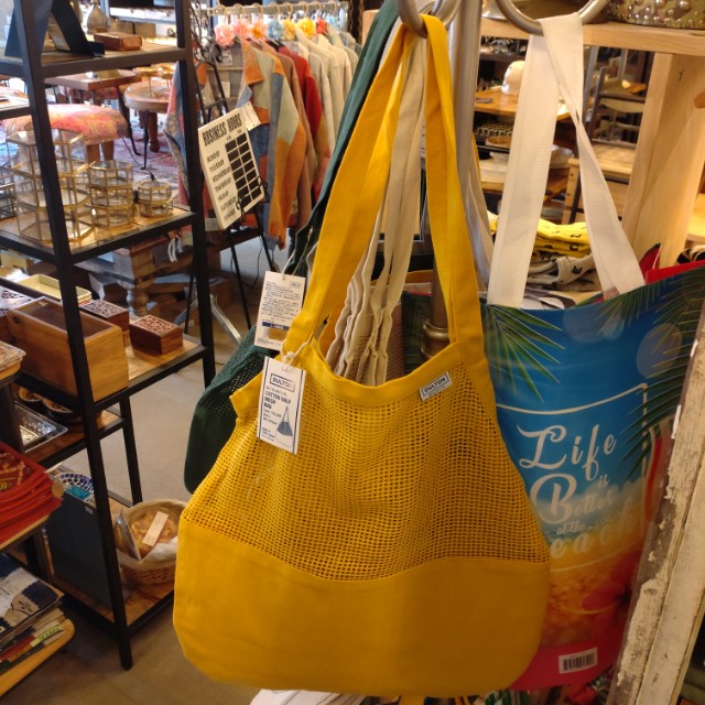 DULTON　ダルトン　オーガニックコットンハーフメッシュバッグ　L　全3色　COTTON HALF MESH BAG L　ホワイト　ナチュラル　グリーン　グレー　エコバッグ　