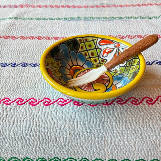 メキシコ　グアナファト焼　ミニボウル　イエロー　小鉢　ヨーグルト　フルーツボウル　小皿　おつまみ　豆皿