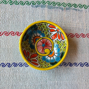 メキシコ　グアナファト焼　ミニボウル　イエロー　小鉢　ヨーグルト　フルーツボウル　小皿　おつまみ　豆皿
