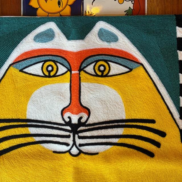 TOPANGA Homefurnishing Cat Embroidery Cushion Cover 45×45cm H