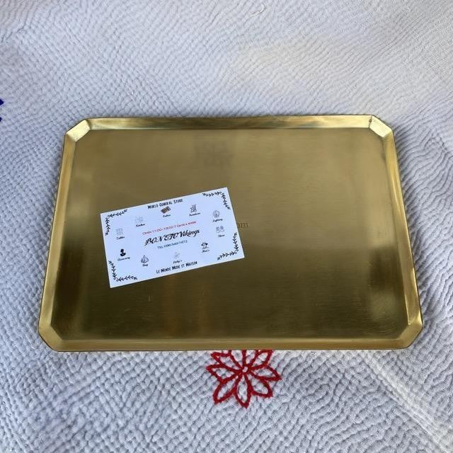 Gold Rectangular Tray, Large Size