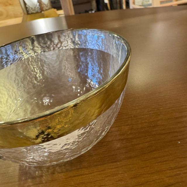 OBO ガラスボウル　9.5cm　ゴールド