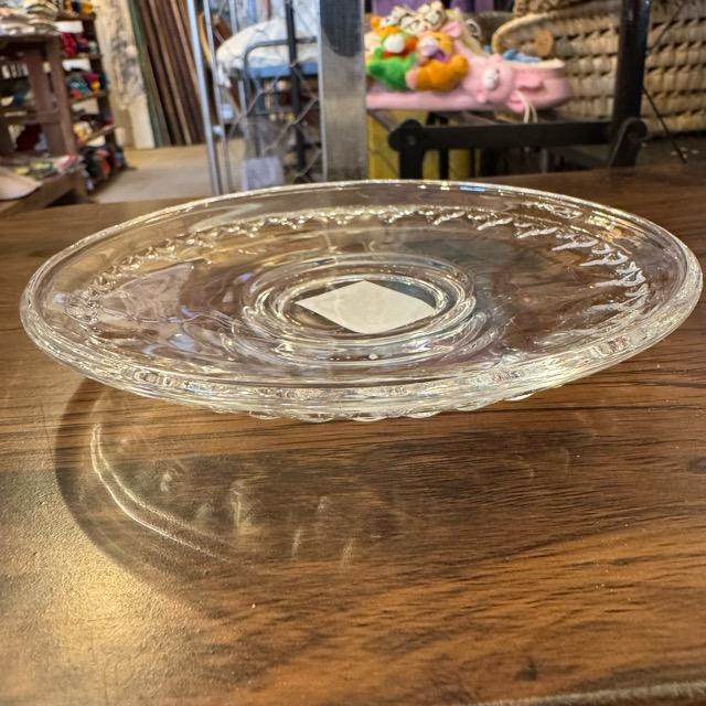 ガラス カップ & ソーサー フィオーレ　クリア　ソーダガラス　食器　アンティーク　レトロ　キッチン　ダイニング　花柄装飾　海外　モーニング