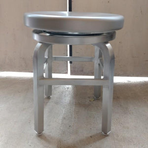Dalton Aluminum Round Stool, Small, American Style, Cafe Chair, for Home, Garage, Garden Terrace, Living Room, and BBQ