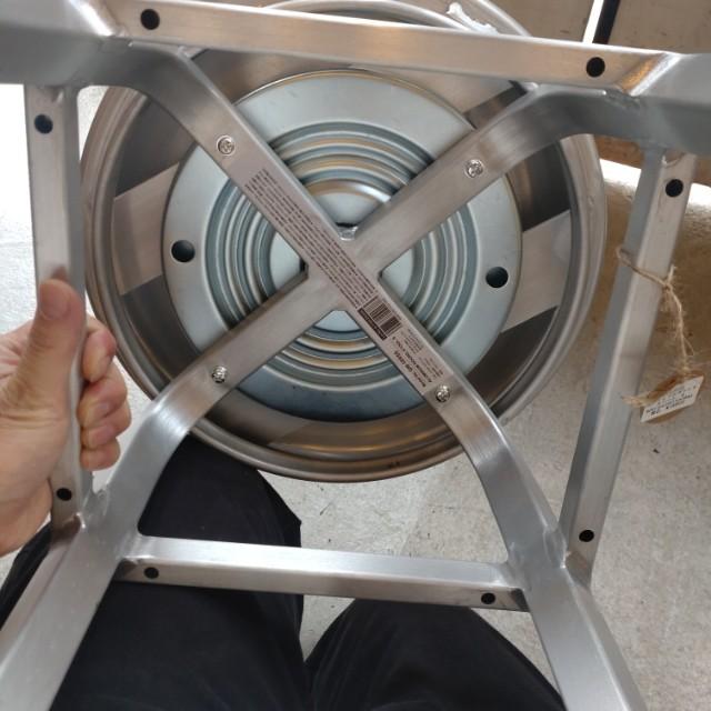 Dalton Aluminum Round Stool, Small, American Style, Cafe Chair, for Home, Garage, Garden Terrace, Living Room, and BBQ