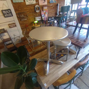 Dalton Aluminum Round Stool, Small, American Style, Cafe Chair, for Home, Garage, Garden Terrace, Living Room, and BBQ