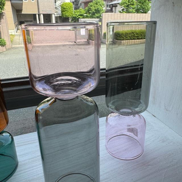 2wayカラーガラスベース　生花　ドライフラワー　花瓶　花　