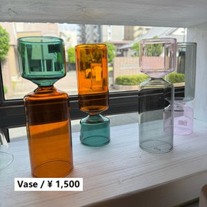 2wayカラーガラスベース　生花　ドライフラワー　花瓶　花　