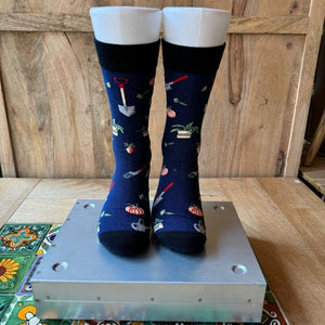 TOPANGA SOCKS Lady's　ファームホリデーソックス　ファッション　レディース　靴下　ネイビー　ユニーク　畑　野菜　休日　ベジタブル　プチギフト