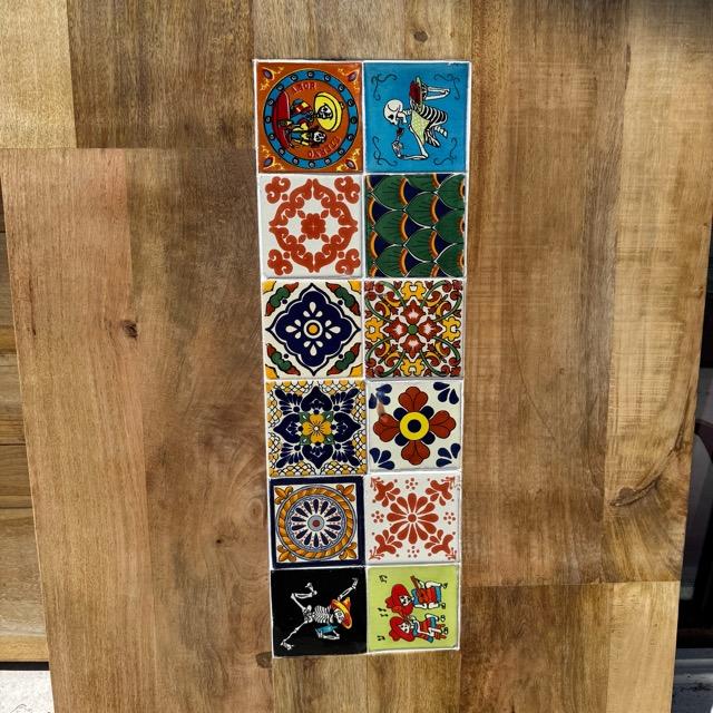 TOPANGA Furniture　マンゴーウッド×メキシコタイル天板　125×73cm　テーブル　天然木　合板　リビング　ダイニング　家具　オリジナル　ハンドメイド　