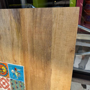 TOPANGA Furniture　マンゴーウッド×メキシコタイル天板　125×73cm　テーブル　天然木　合板　リビング　ダイニング　家具　オリジナル　ハンドメイド　