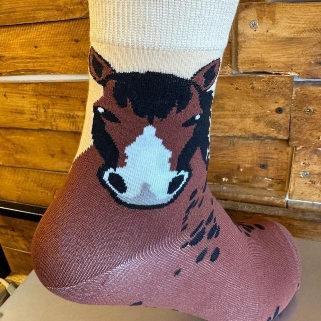 TOPANGA SOCKS Ledy‘s アシンメトリーソックス　ホース　うま　ウマ　馬　靴下　スニーカー　スニーカーソックス　プレゼント　ギフト　