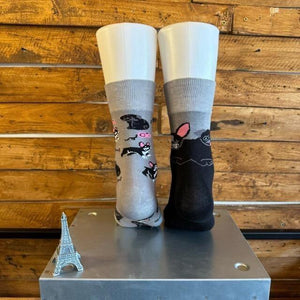 TTOPANGA SOCKS Lady's　アシンメトリーブルソックス　ベアー　靴下　レディース　クルーソックス　グリーン　ブラウン　スニーカー　スニーカーソックス　