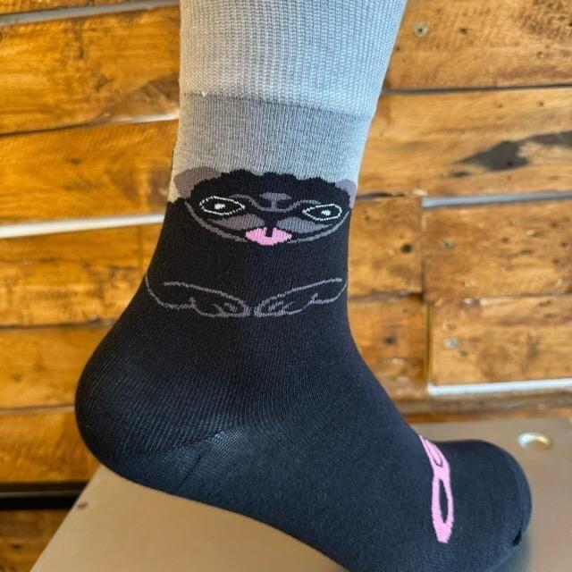 TTOPANGA SOCKS Lady's　アシンメトリーブルソックス　ベアー　靴下　レディース　クルーソックス　グリーン　ブラウン　スニーカー　スニーカーソックス　