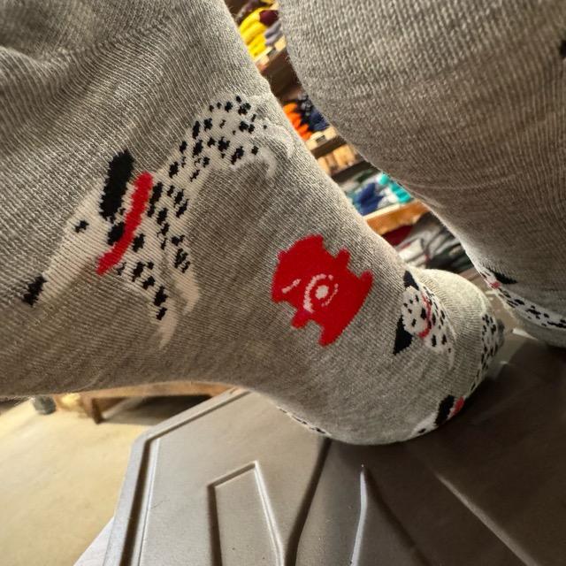 TOPANGA SOCKS Men's　ダルメシアン　靴下　メンズソックス　派手ソックス　犬　いぬ　イヌ　ドッグ　ポスト　足元ファッション　プチギフト