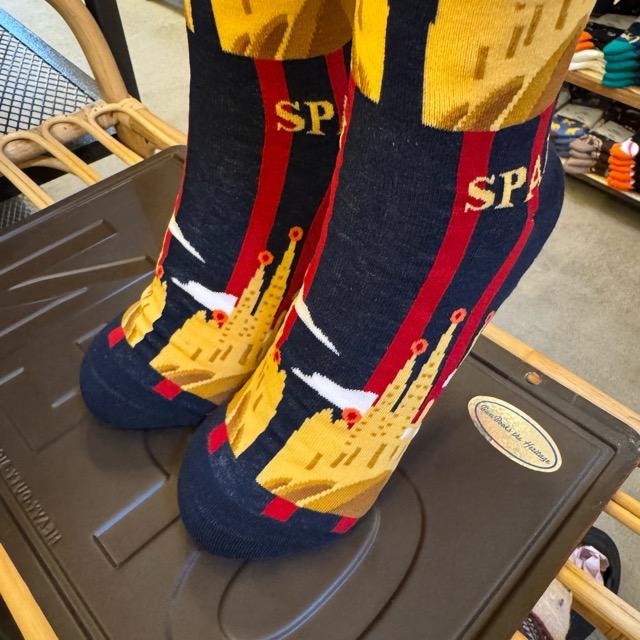TOPANGA SOCKS Lady's　スペイン　サグラダファミリア　ソックス　世界遺産　海外　旅行　スニーカー　足元ファッション　靴下　ユニーク　プチギフト　