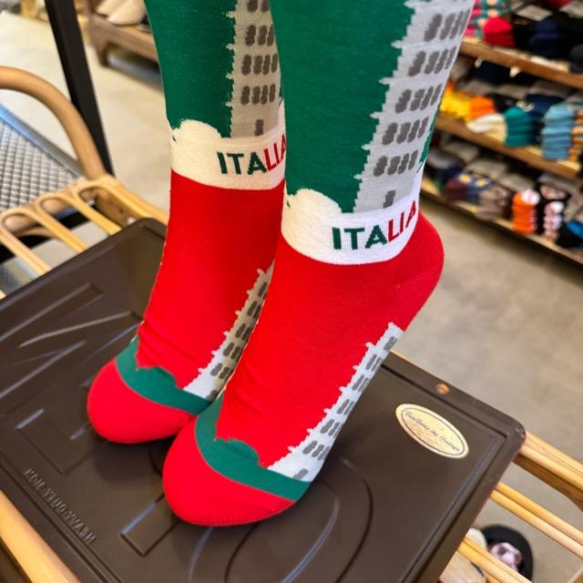 TOPANGA SOCKS Lady's　イタリア　ピサの斜塔　ソックス　世界遺産　海外　旅行　スニーカー　足元ファッション　靴下　ユニーク　プチギフト　