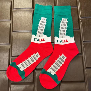 TOPANGA SOCKS Lady's　イタリア　ピサの斜塔　ソックス　世界遺産　海外　旅行　スニーカー　足元ファッション　靴下　ユニーク　プチギフト　