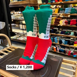 TOPANGA SOCKS Lady's　イタリア　ピサの斜塔　ソックス　世界遺産　海外　旅行　スニーカー　足元ファッション　靴下　ユニーク　プチギフト　