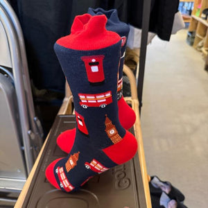 TOPANGA SOCKS Lady's　アシンメトリーソックス　イギリス　ビッグベン　ロンドン　ソックス　世界遺産　海外　旅行　足元ファッション　靴下　プチギフト　