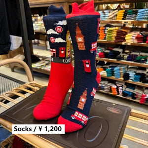 TOPANGA SOCKS Lady's　アシンメトリーソックス　イギリス　ビッグベン　ロンドン　ソックス　世界遺産　海外　旅行　足元ファッション　靴下　プチギフト　
