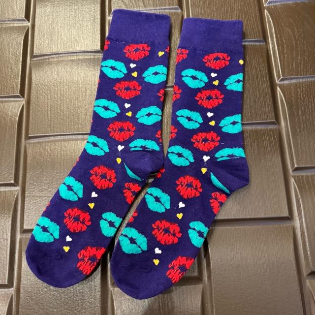 TOPANGA SOCKS Lady's　キスマークソックス　唇　口紅　ハート　スニーカー　足元ファッション　靴下　ユニーク　プチギフト　クルーソックス