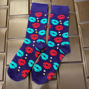 TOPANGA SOCKS Lady's　キスマークソックス　唇　口紅　ハート　スニーカー　足元ファッション　靴下　ユニーク　プチギフト　クルーソックス