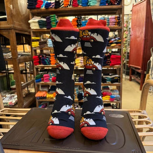 TOPANGA SOCKS Lady's　サンセットドライブ　夕日　ドライブ　旅行　スニーカー　足元ファッション　靴下　ユニーク　プチギフト　クルーソックス