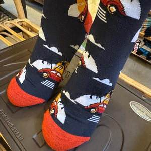 TOPANGA SOCKS Lady's　サンセットドライブ　夕日　ドライブ　旅行　スニーカー　足元ファッション　靴下　ユニーク　プチギフト　クルーソックス