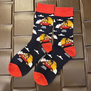 TOPANGA SOCKS Lady's　サンセットドライブ　夕日　ドライブ　旅行　スニーカー　足元ファッション　靴下　ユニーク　プチギフト　クルーソックス