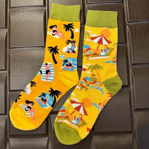 TOPANGA SOCKS Lady's　アシンメトリーソックス　バカンス　海　夏　太陽　ビーチ　南の島　スニーカー　足元ファッション　靴下　ユニーク　プチギフト　