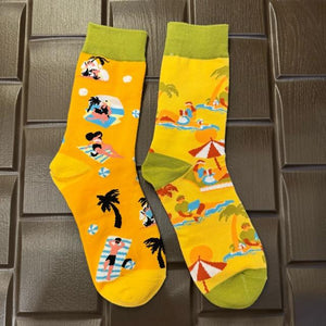 TOPANGA SOCKS Lady's　アシンメトリーソックス　バカンス　海　夏　太陽　ビーチ　南の島　スニーカー　足元ファッション　靴下　ユニーク　プチギフト　