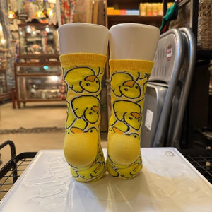 TOPANGA SOCKS Lady's　ひなアヒルの大群　アヒル　ひな　雛　黄色　靴下　ユニーク　足元ファッション　プチギフト　クルーソックス　スニーカー