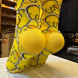 TOPANGA SOCKS Lady's　ひなアヒルの大群　アヒル　ひな　雛　黄色　靴下　ユニーク　足元ファッション　プチギフト　クルーソックス　スニーカー
