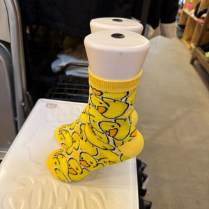 TOPANGA SOCKS Lady's　ひなアヒルの大群　アヒル　ひな　雛　黄色　靴下　ユニーク　足元ファッション　プチギフト　クルーソックス　スニーカー