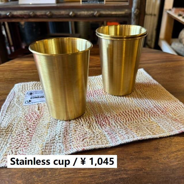 Stainless steel beer cup, gold, stainless steel, cup, lightweight, beer, alcohol, outdoor, camping, tableware, bowl holder, simple, gold, glossy, heat retention, easy to use
