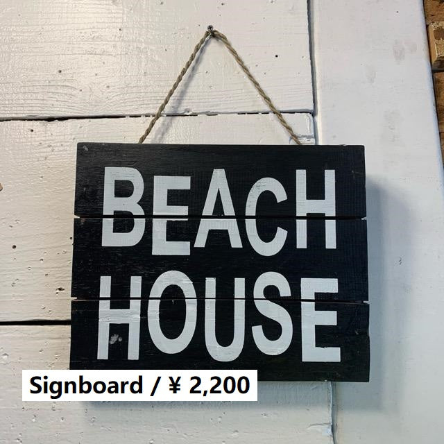 サインボード　BEACH HOUSE　アソート　英字　オールドウッド　リサイクルウッド　古材　DIY　看板 海　海の家