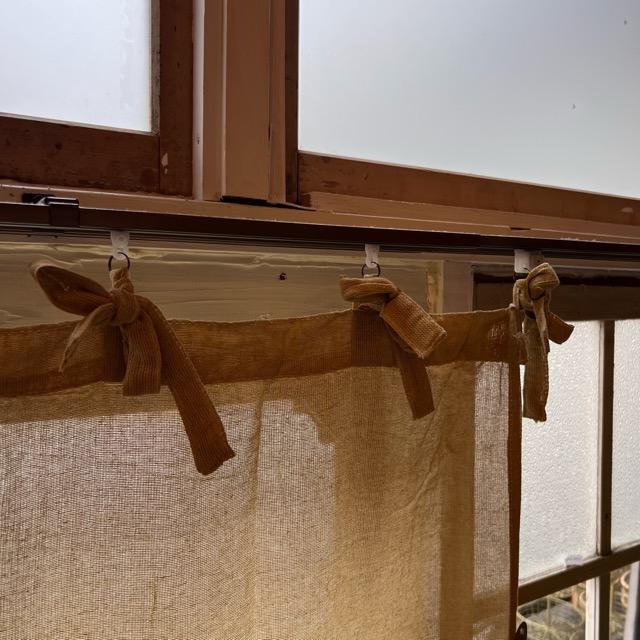 Chambray Curtains Apricot Yellow 110 x 180 cm Interior Curtains Ribbon Type Indian Cotton