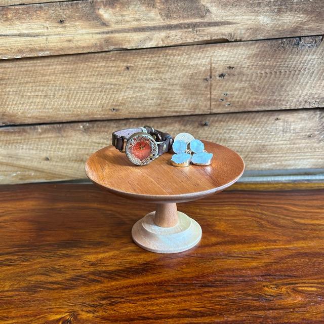 Wooden cake stand, small size, mahogany, accessory stand, storage