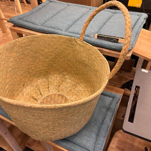 シーグラスかごバスケット Mサイズ　家具　インテリア　収納　小物入れ　バスケット　持ち手付き　ガーデニング　鉢カバー