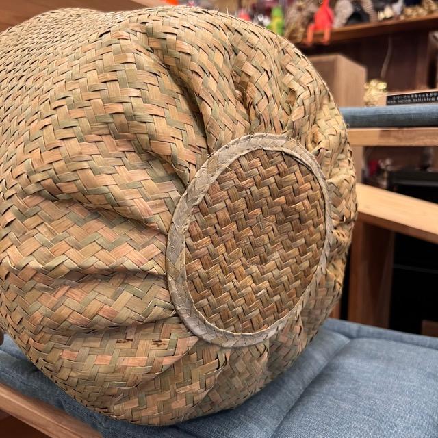 シーグラスかごバスケット Mサイズ　家具　インテリア　収納　小物入れ　バスケット　持ち手付き　ガーデニング　鉢カバー