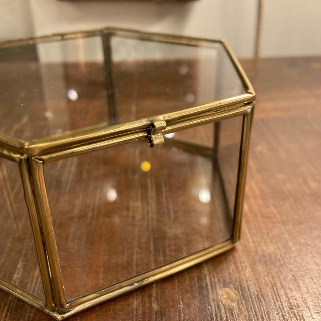 ガラス六角BOX　サイズXL　インテリア　雑貨　収納　ケース　小物　アクセサリー　