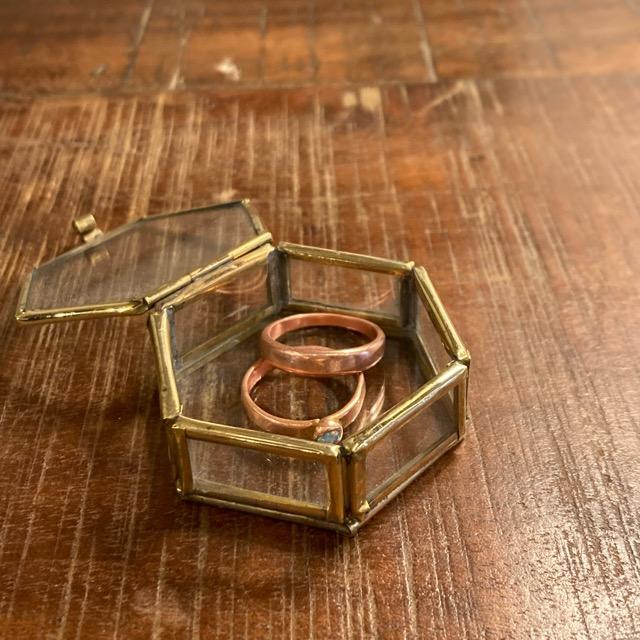 Glass Hexagon Box Size S Interior Goods Storage Case Small Items Accessories