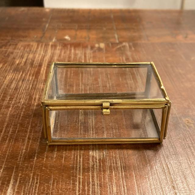 ガラス四角BOX　サイズM　インテリア　雑貨　収納　ケース　小物　アクセサリー　